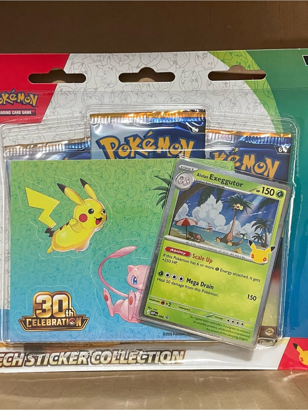 Pokemon 30th Celebration Tech Sticker Collection Alolan Exeggutor Promo Card